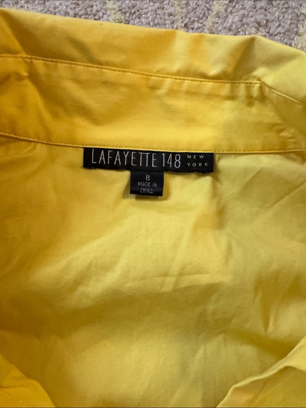 Lafayette 148 New York Yellow Ruching Button-Down Shirt 8 - Picture 2 of 5